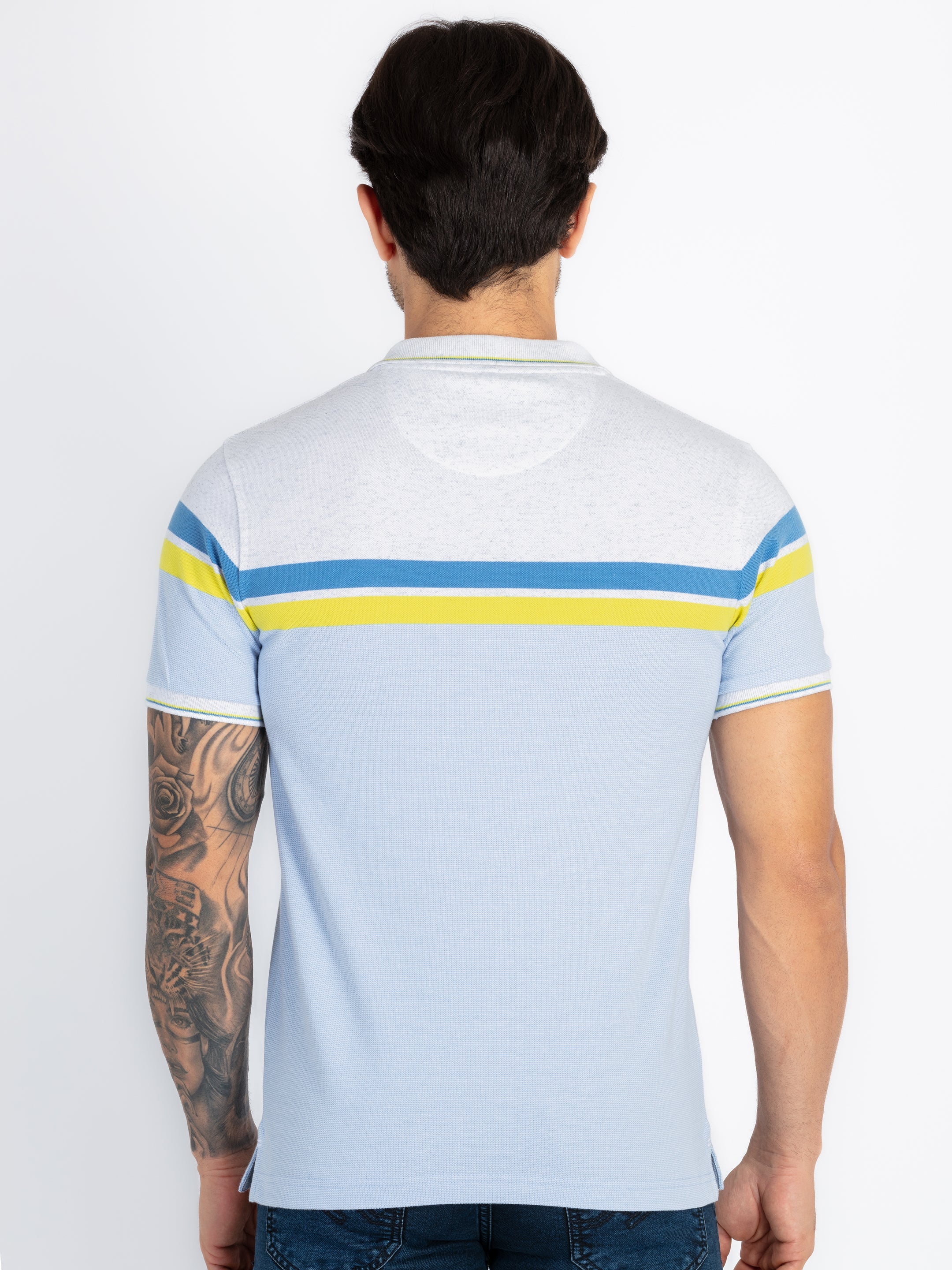 Mens Colourblock Polo T-Shirt