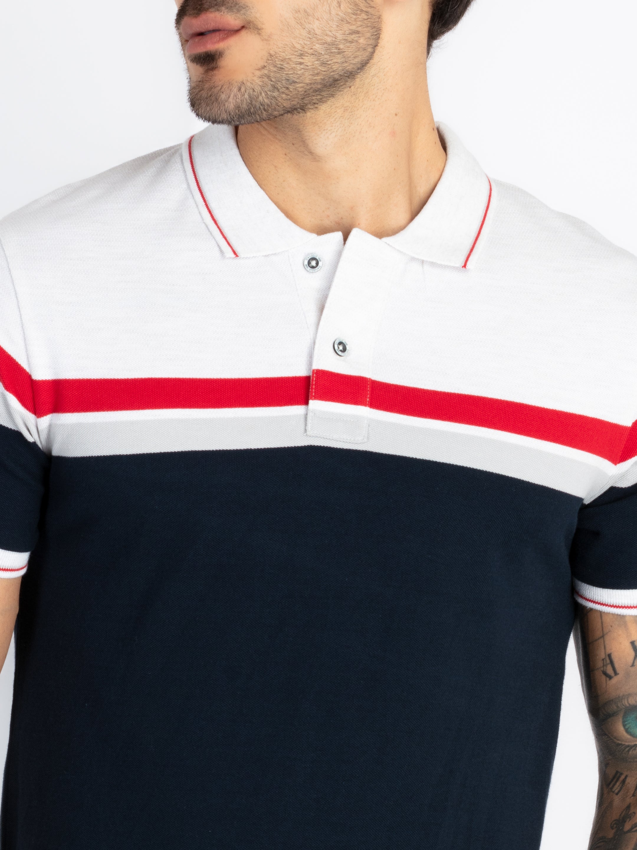 Mens Colourblock Polo T-Shirt