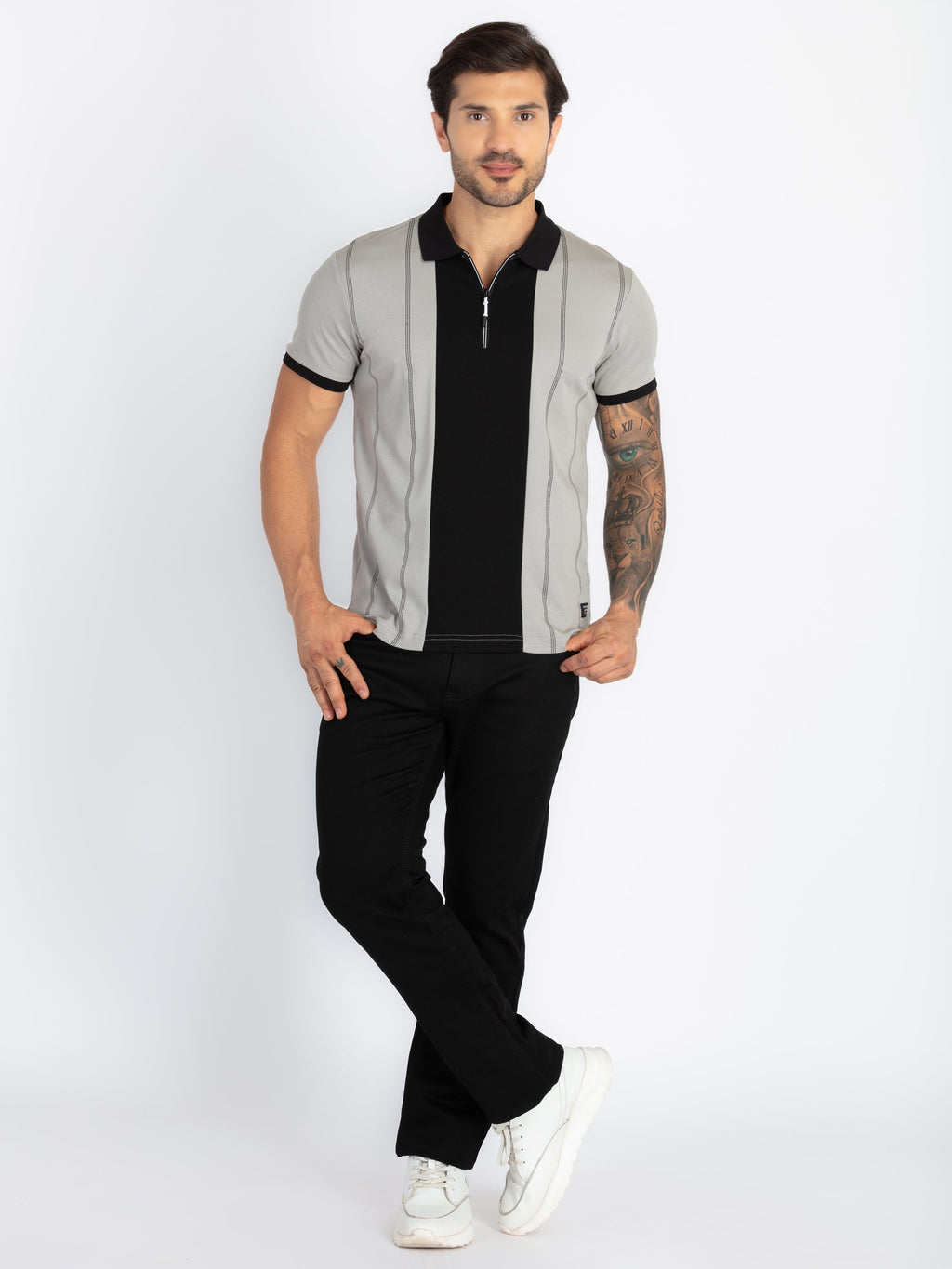 Mens Colourblock Polo T-Shirt
