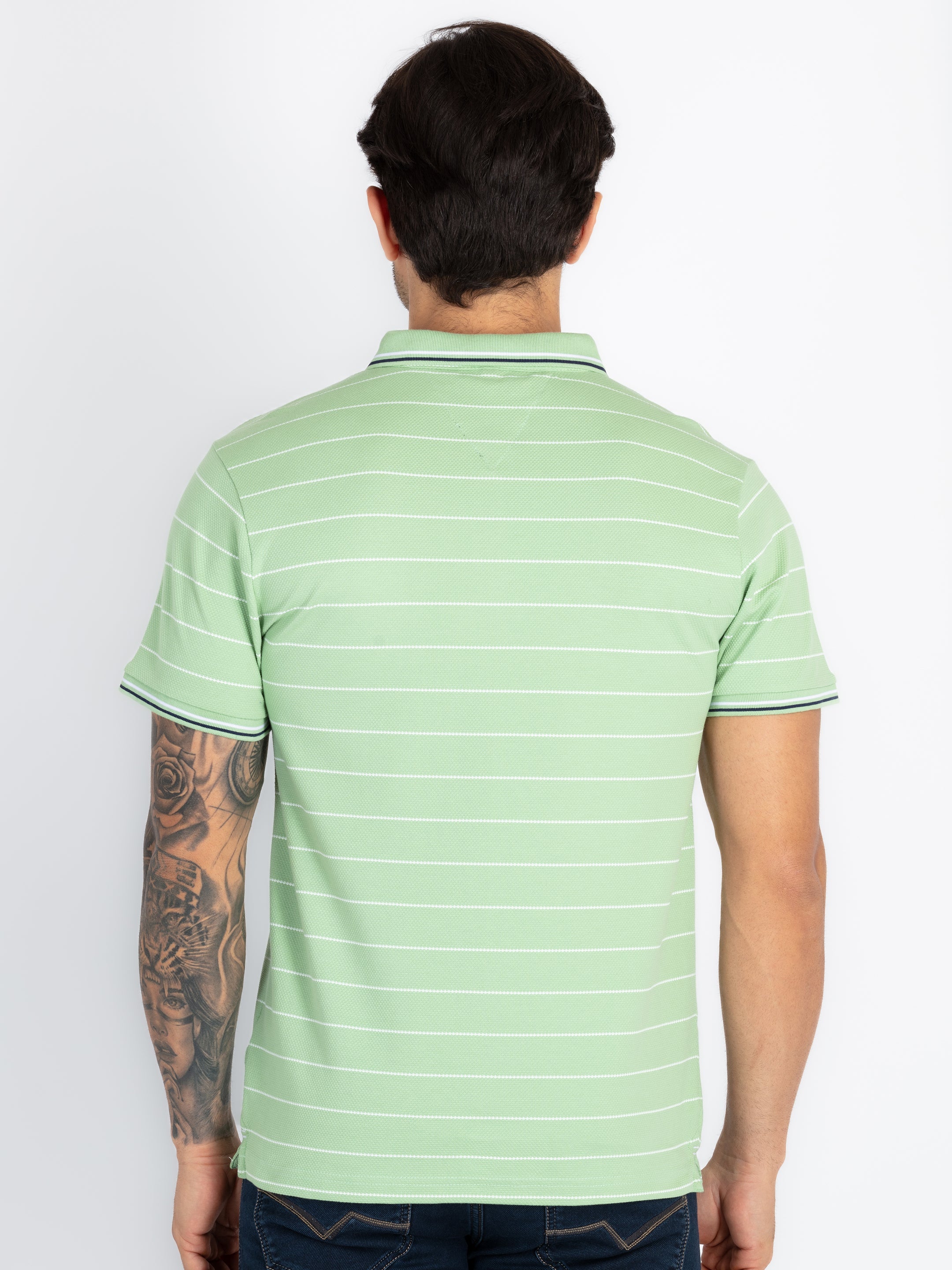 Mens Striped Polo T-Shirt