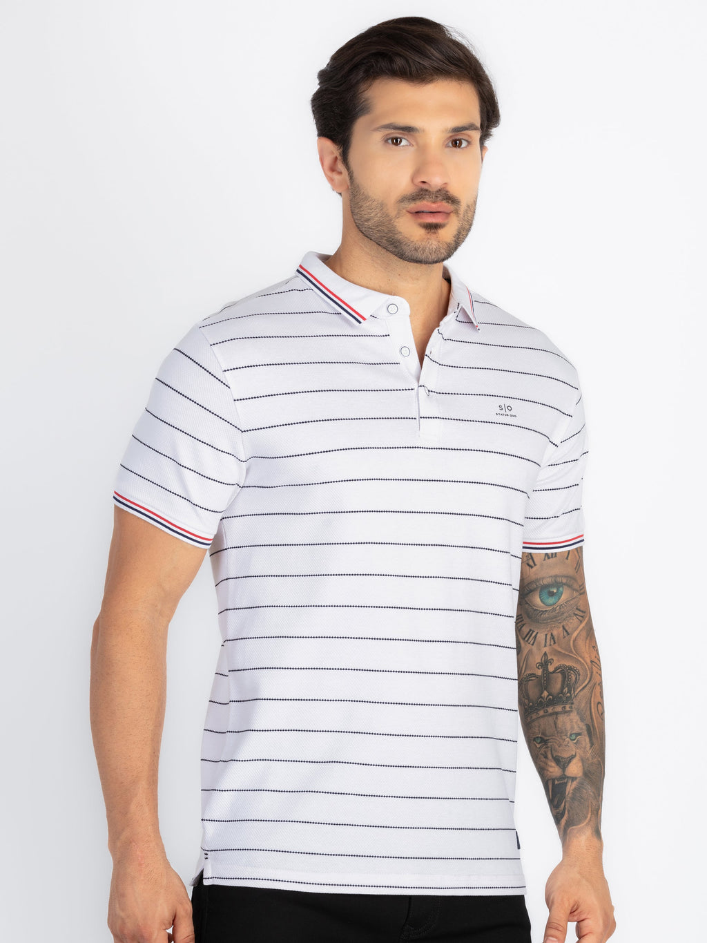 Mens Striped Polo T-Shirt