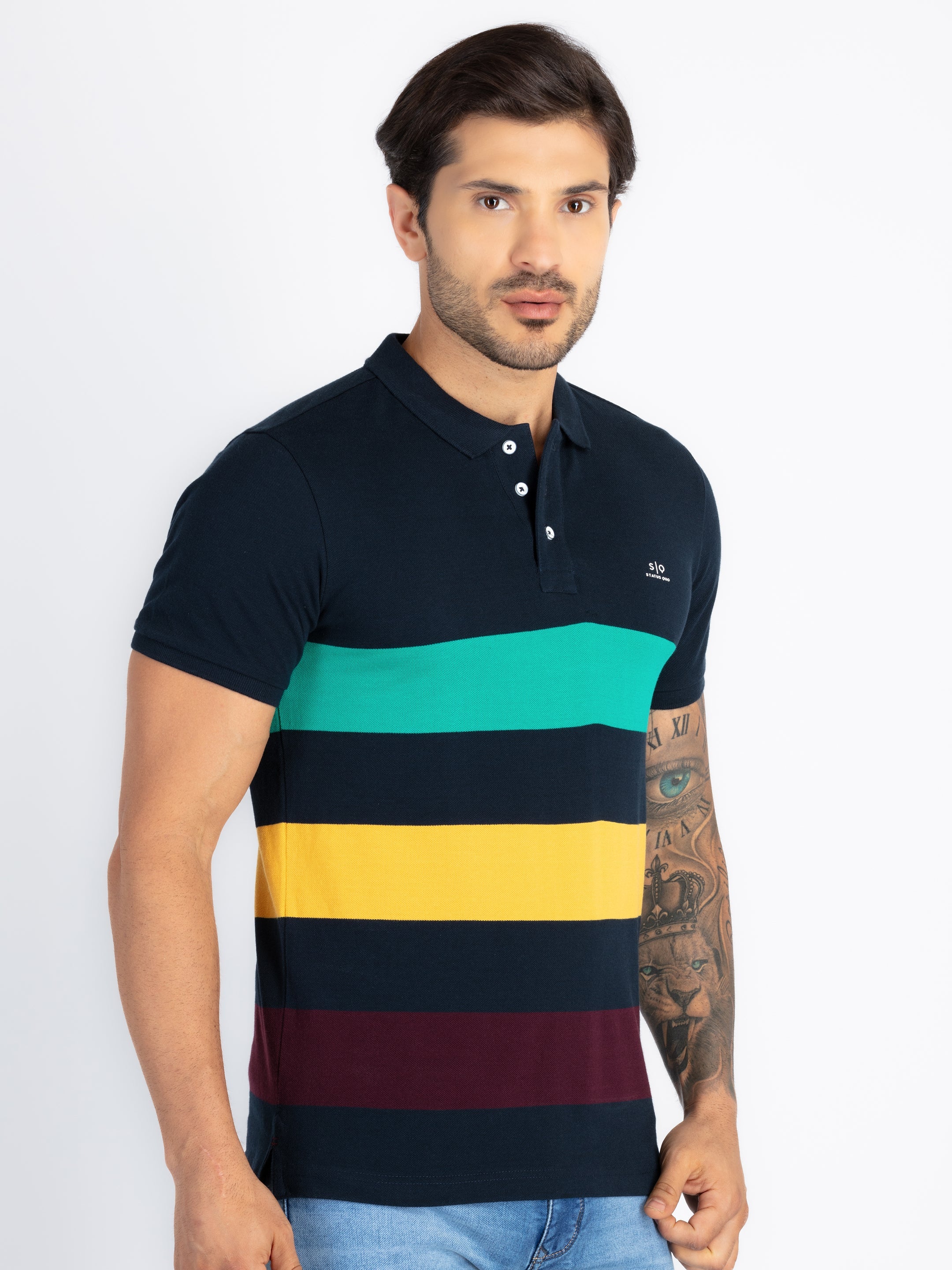 Mens Colourblock Polo T-Shirt Secondary image