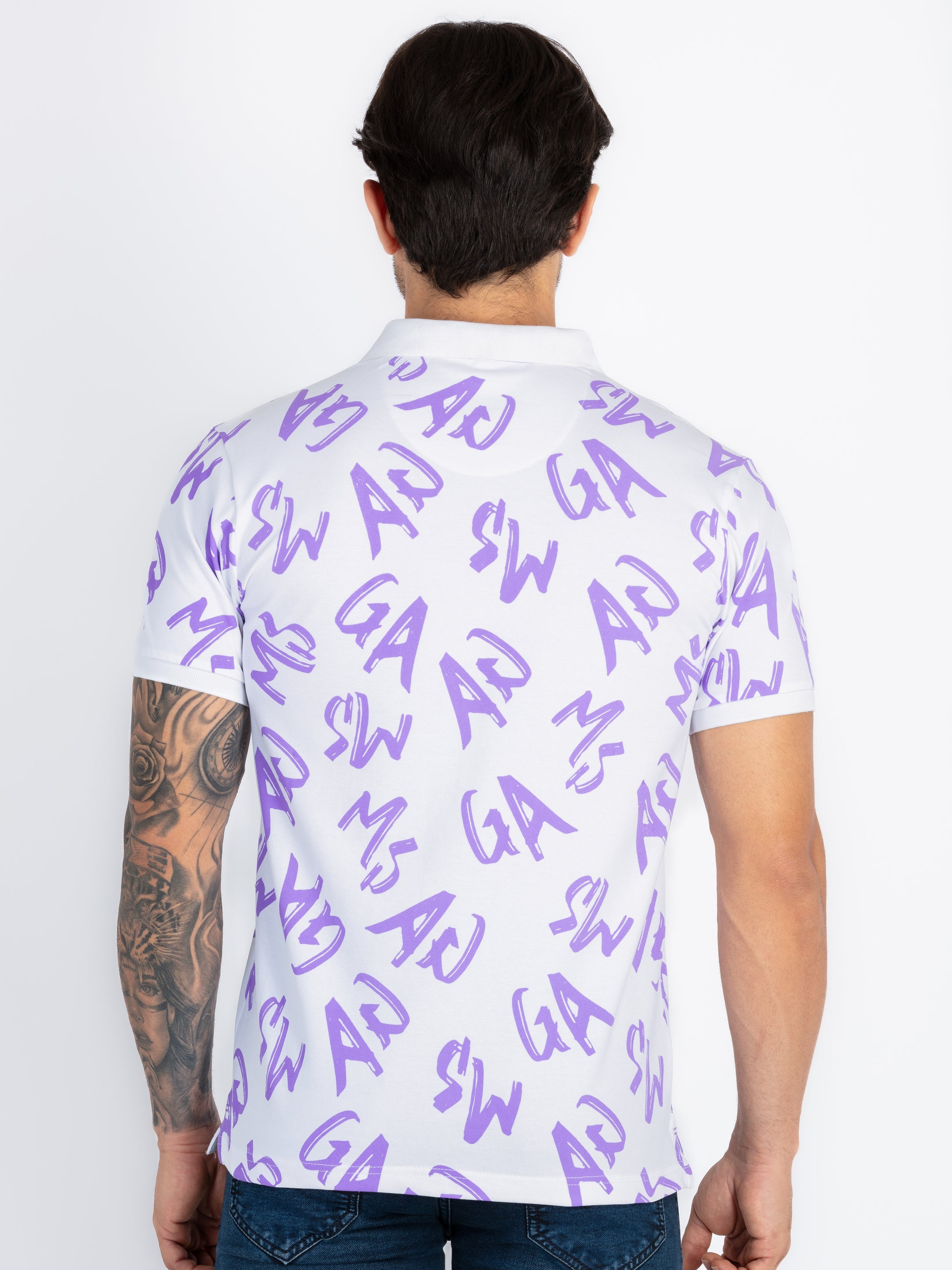 Mens All Over Printed Polo T-Shirt