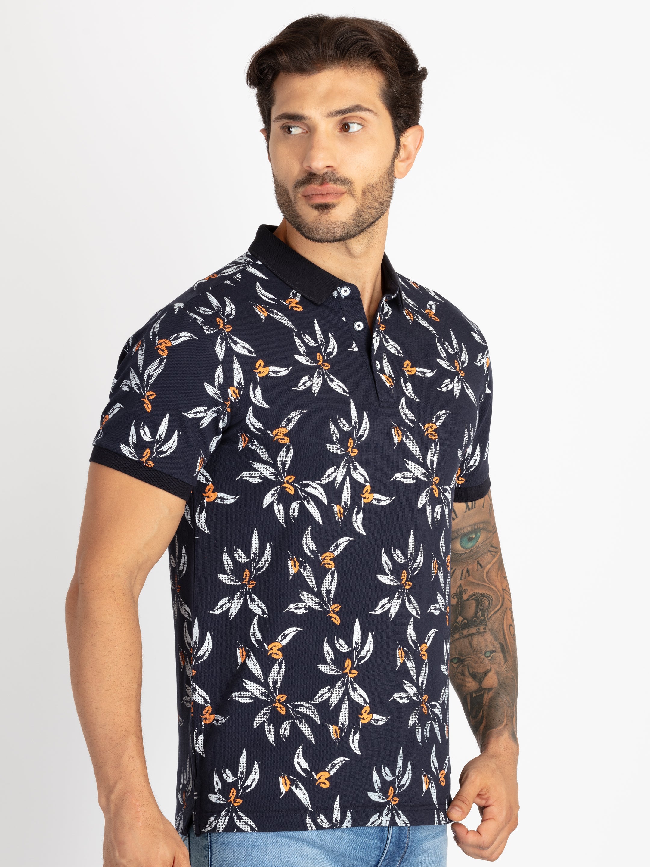 Mens All Over Printed Polo T-Shirt