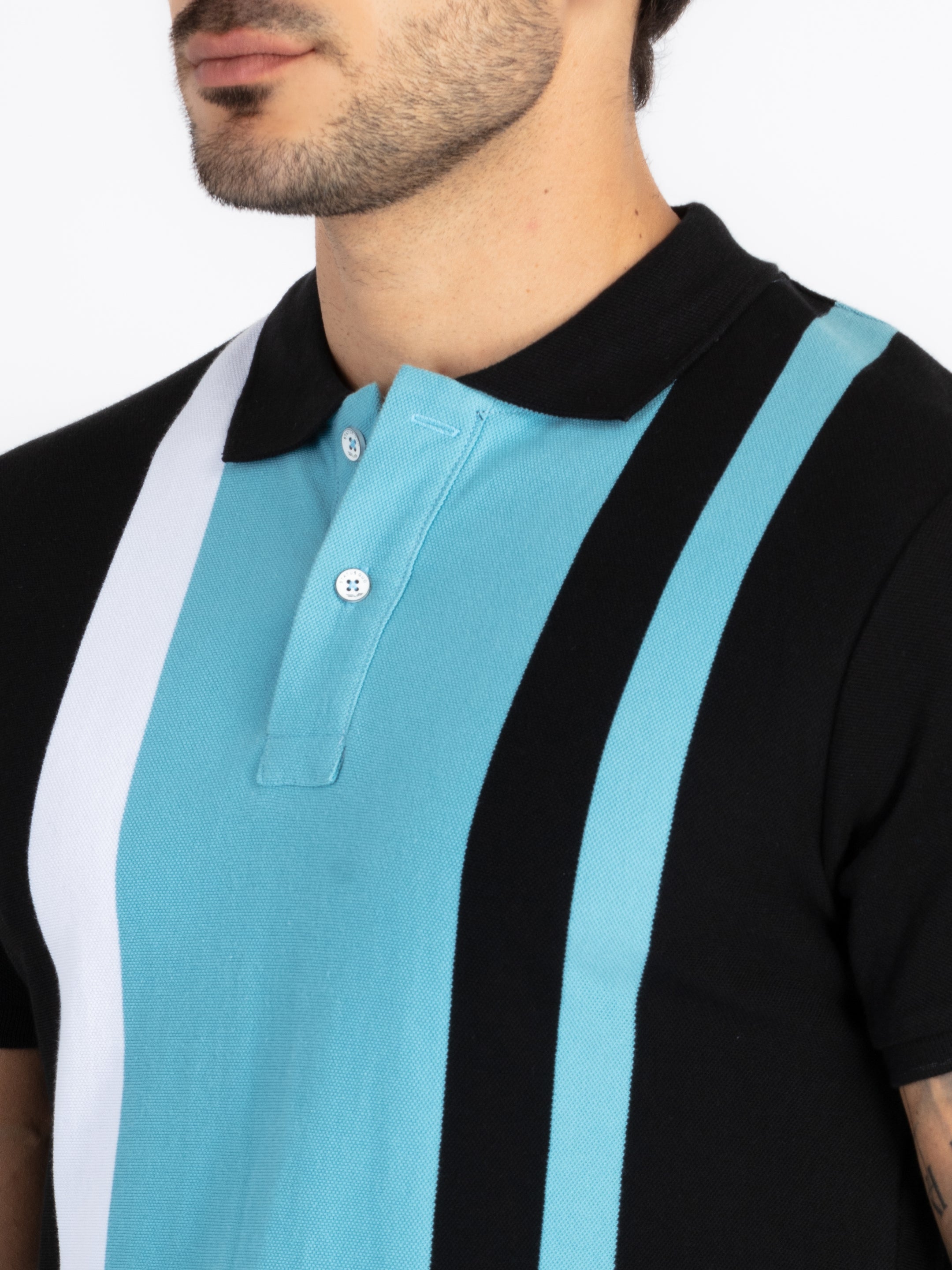 Mens Colourblock Polo T-Shirt