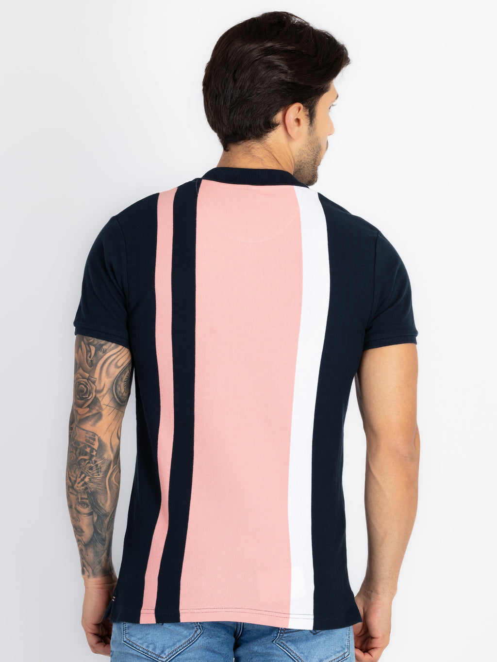 Mens Colourblock Polo T-Shirt