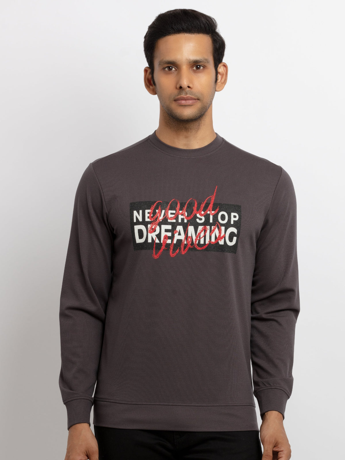 solid sweatshirt for men Main image
