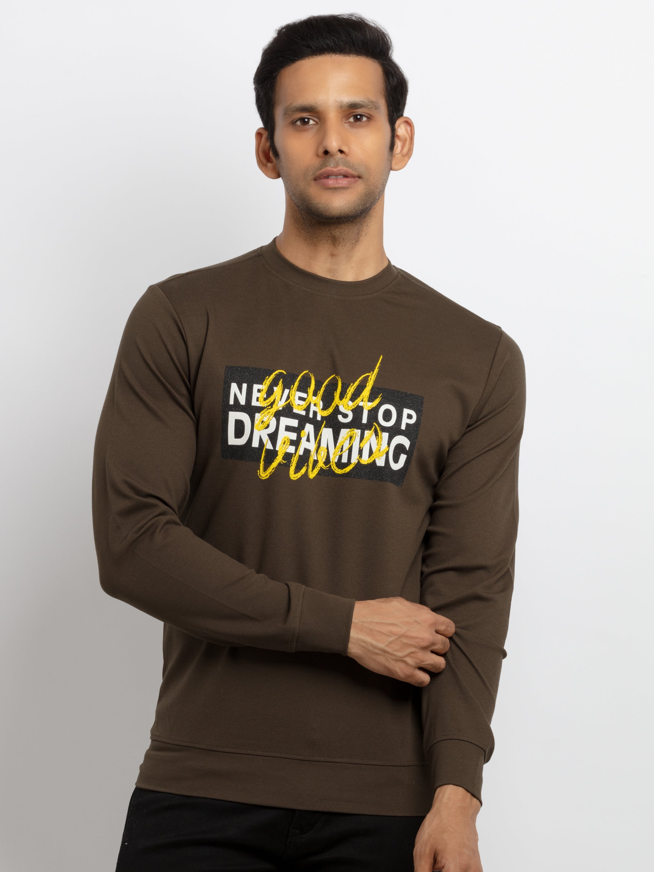 solid sweatshirt for men Main image