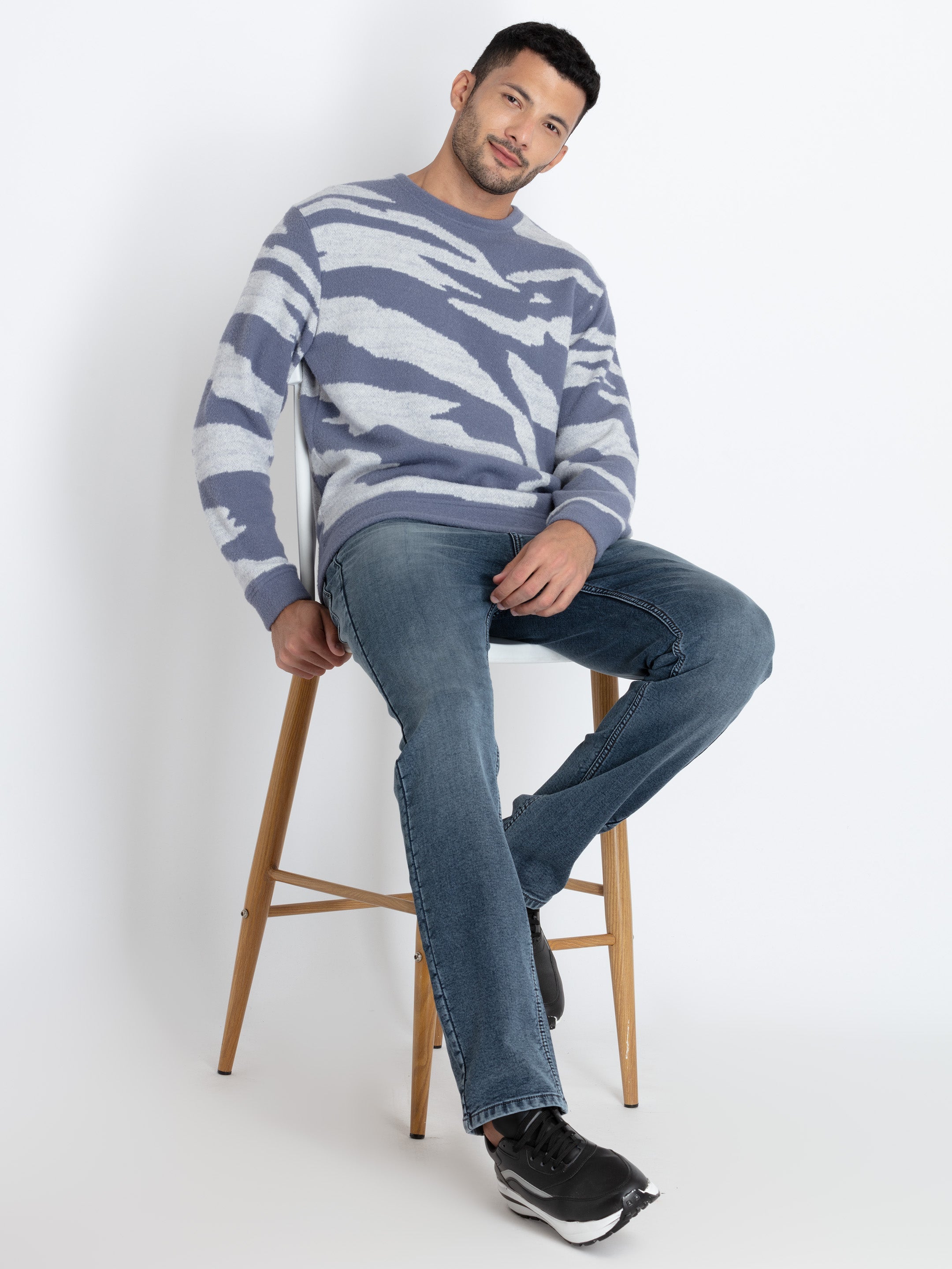 Mens Jacquard Lightweight Sweatshirt