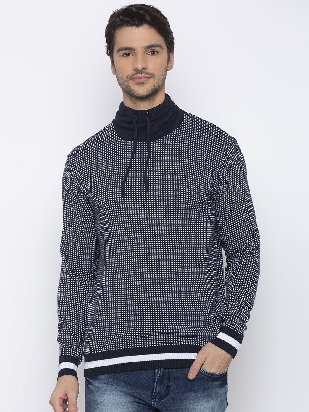 checkered sweater