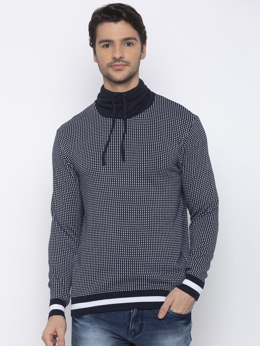 checkered sweater