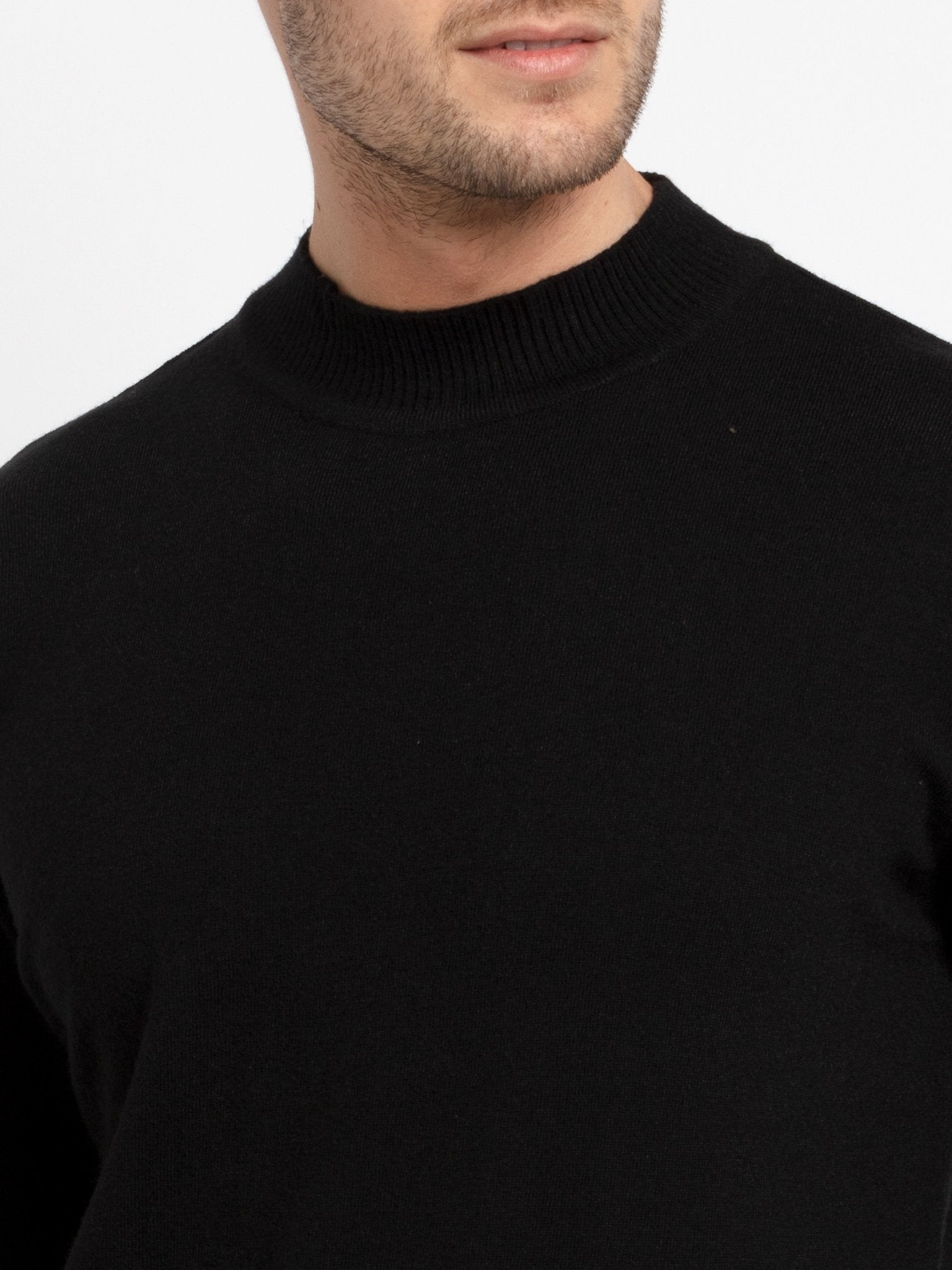 Mens Solid Turtle Neck Sweater