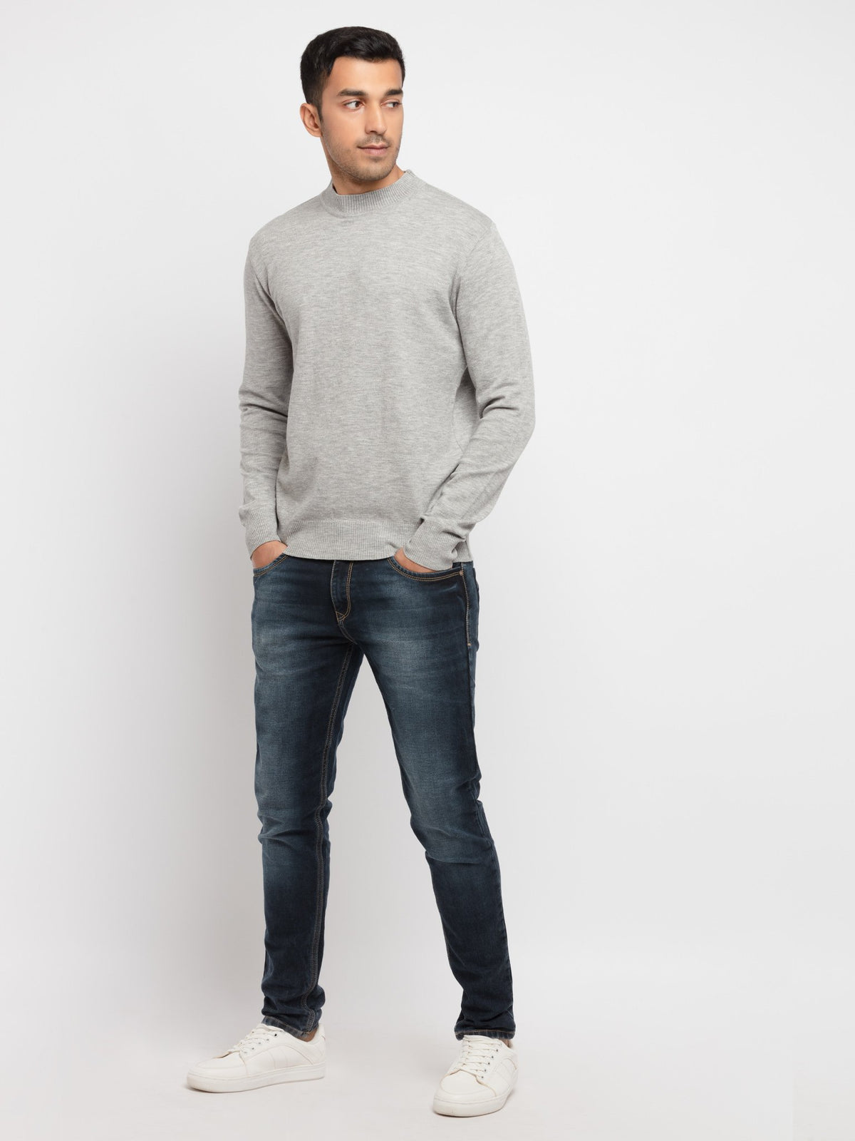 Mens Solid Turtle Neck Sweater
