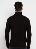 Mens Solid High Neck Sweater