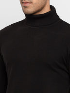 Mens Solid High Neck Sweater