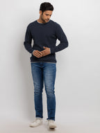 Mens Solid Round Neck Sweater