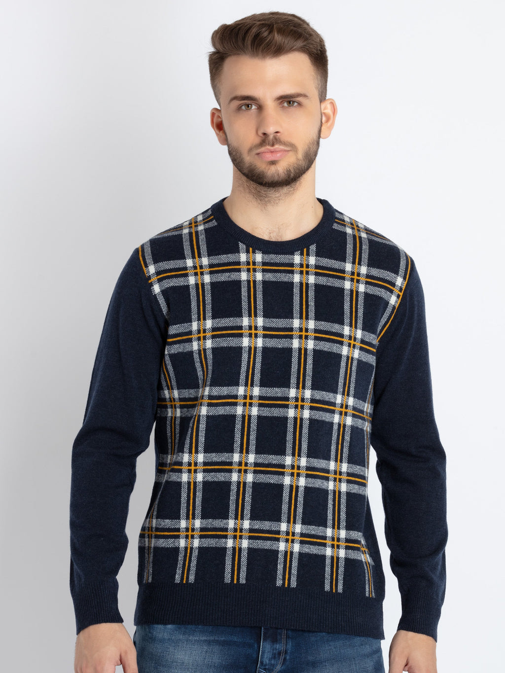 checkered sweater