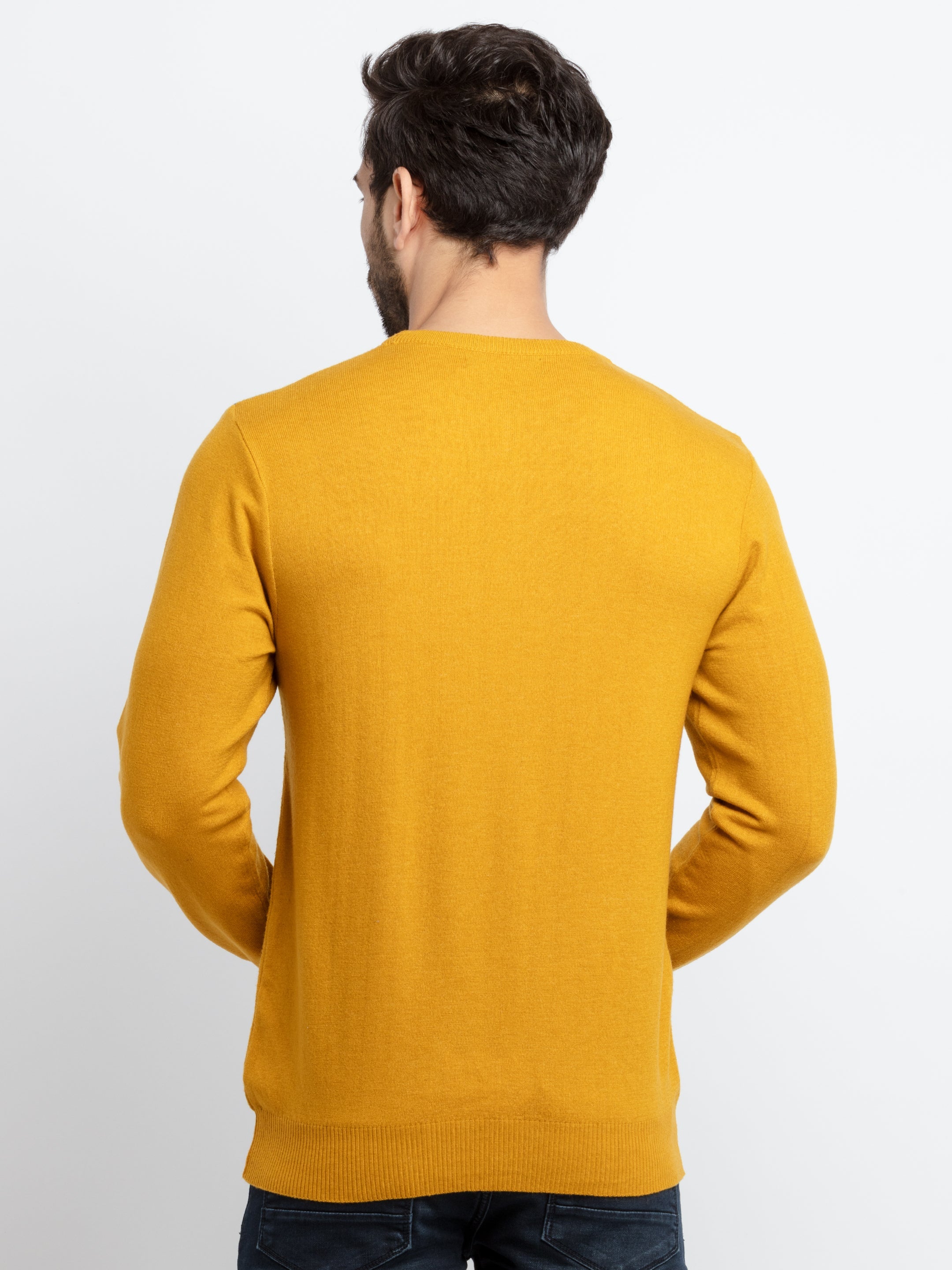Mens Colour Blocking Round Neck Sweater