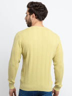 Mens Cable Knit Round Neck Sweater