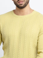 Mens Cable Knit Round Neck Sweater