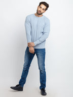 Mens Cable Knit Round Neck Sweater