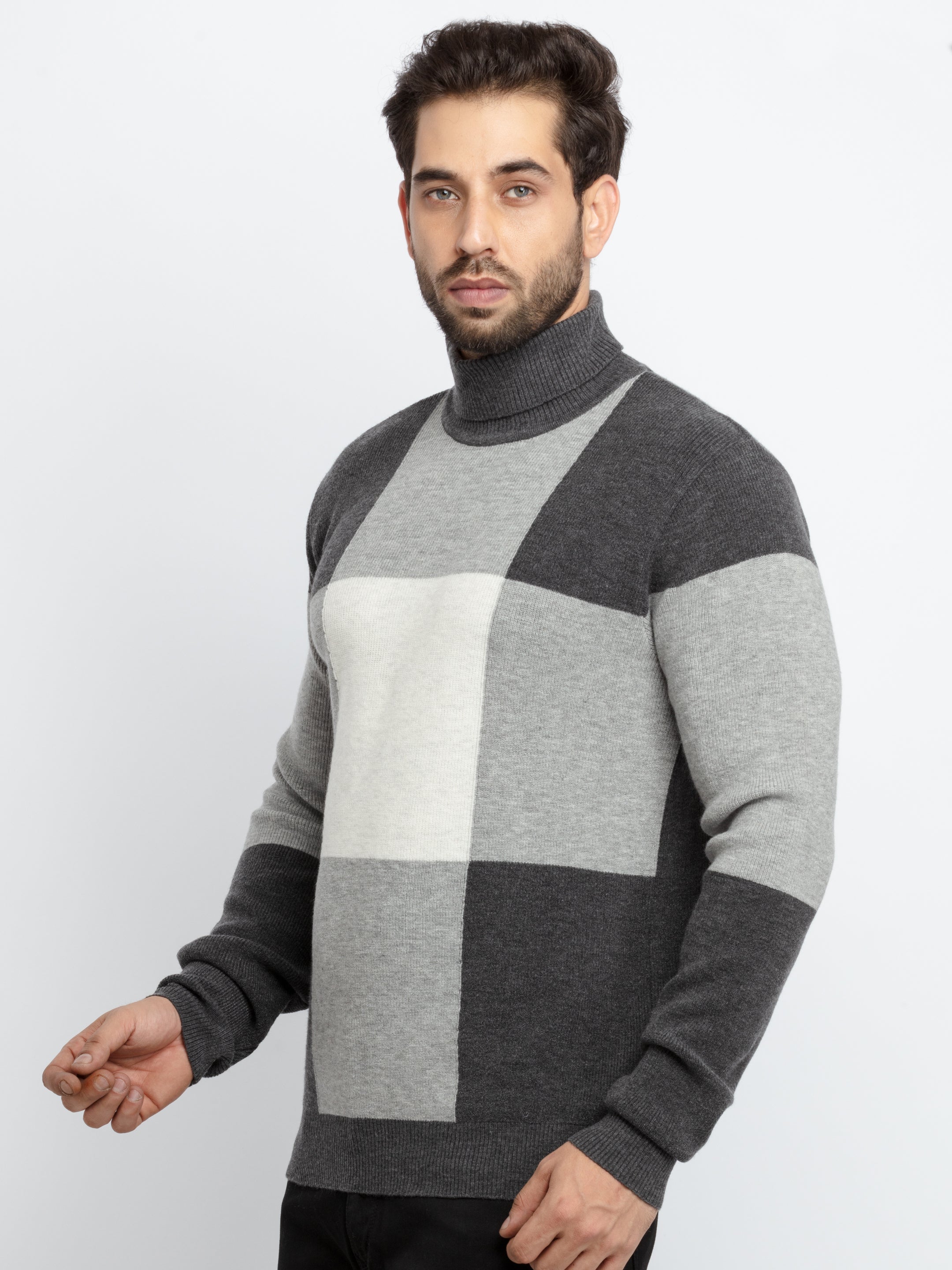 Mens Colour Blocking Round Neck Sweater Secondary image