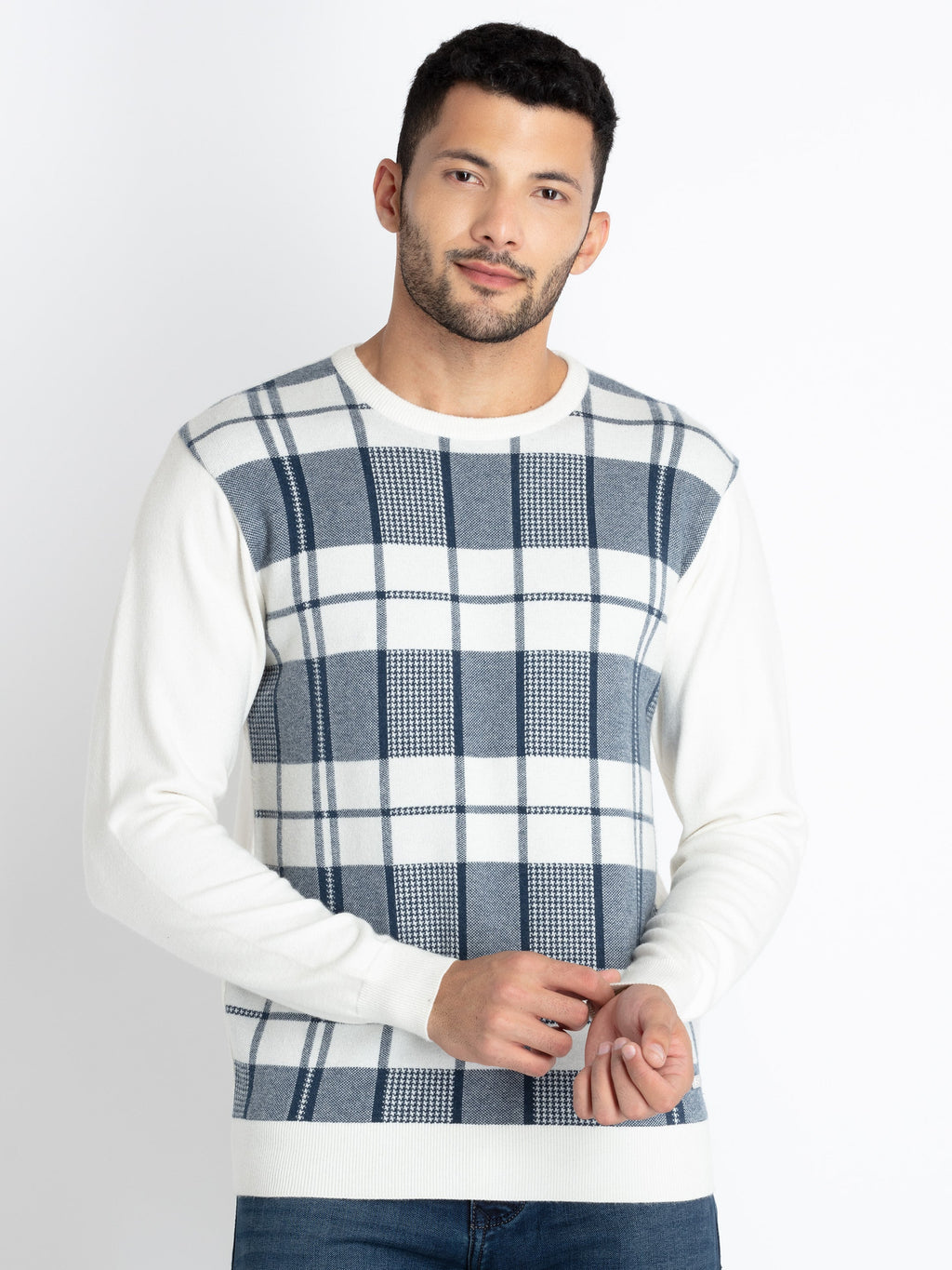checkered sweater