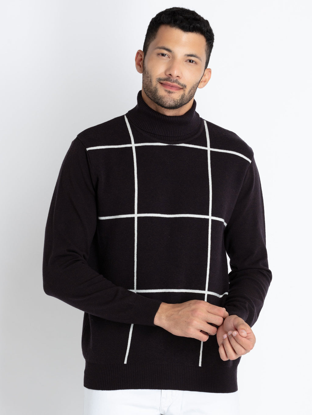 checkered sweater