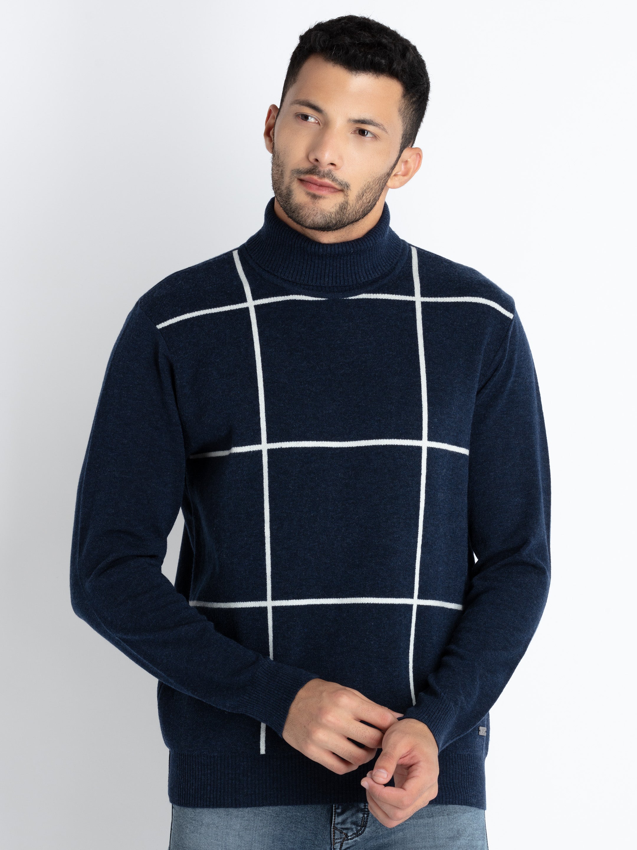 checkered sweater