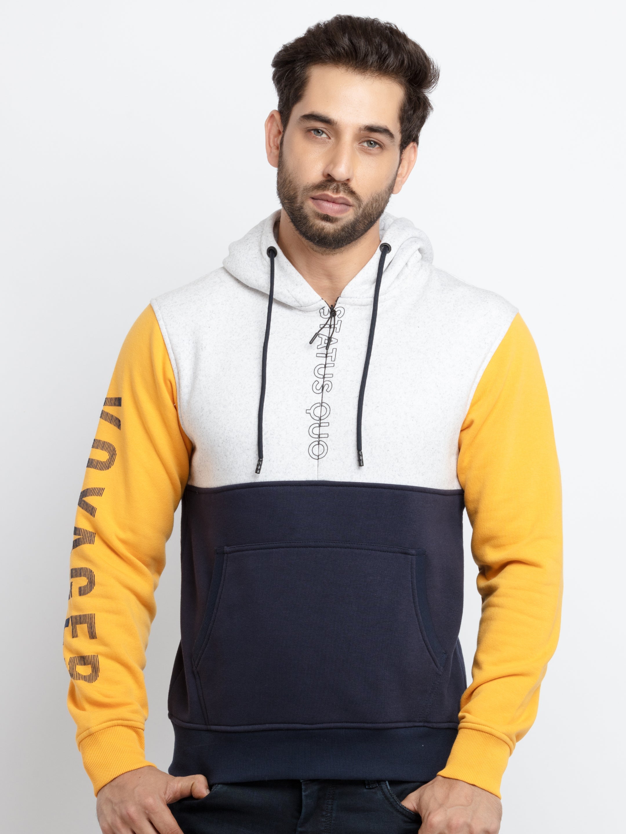 Status Quo |Printed Regular Fit Hooded Sweatshirt - S, M, L, XL, XXL Main image