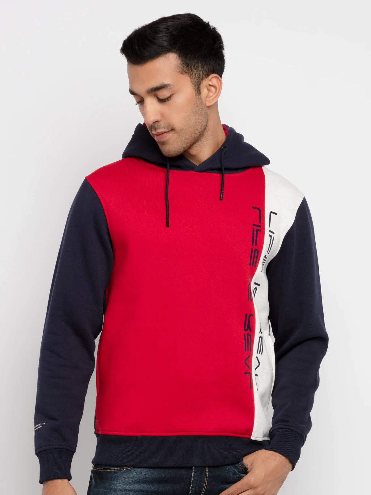 Status Quo |Printed Regular Fit Hooded Sweatshirt - 3XL, 4XL, 5XL