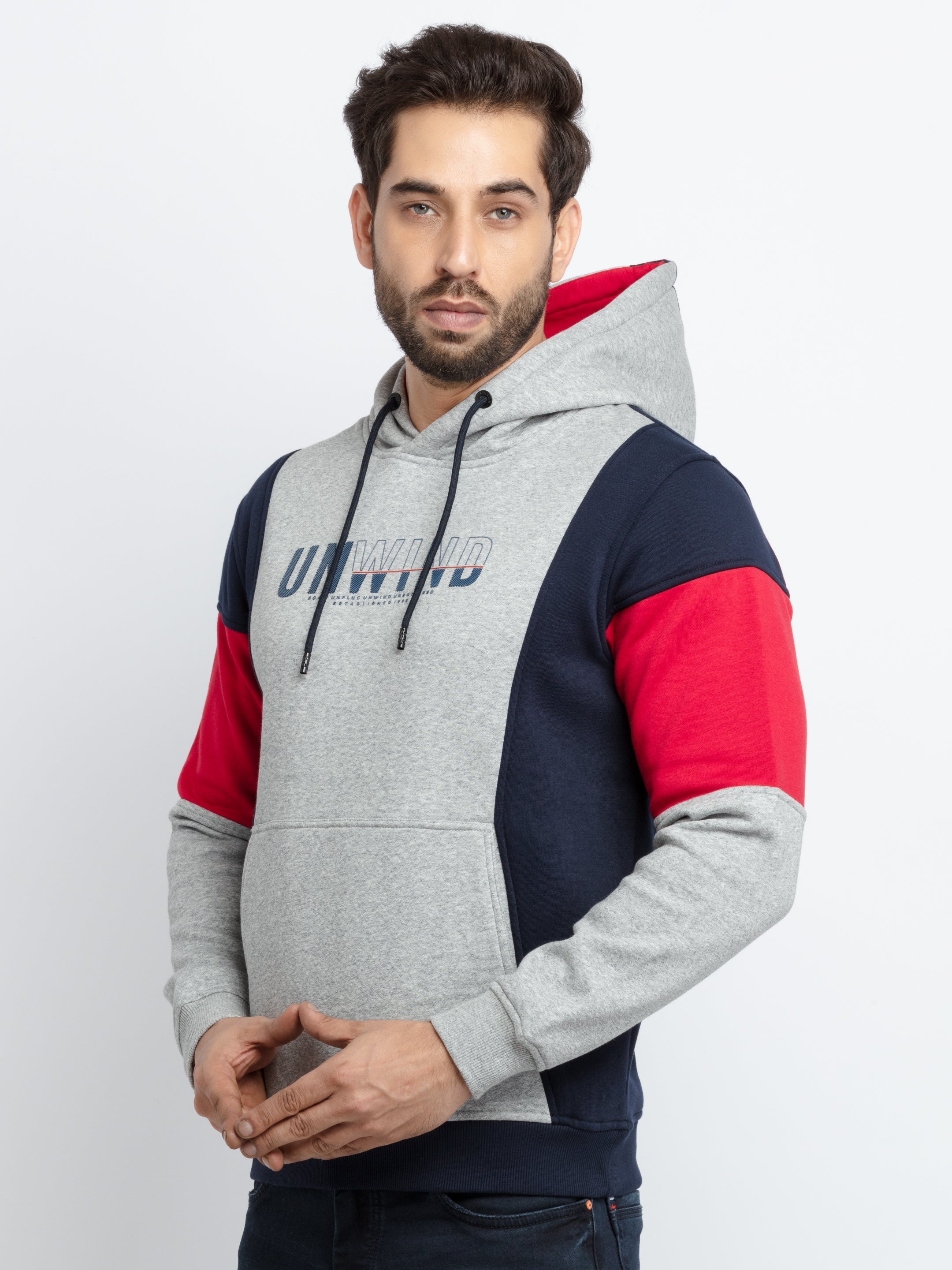 Mens Colour Blocking Hooded Sweatshirt Secondary image