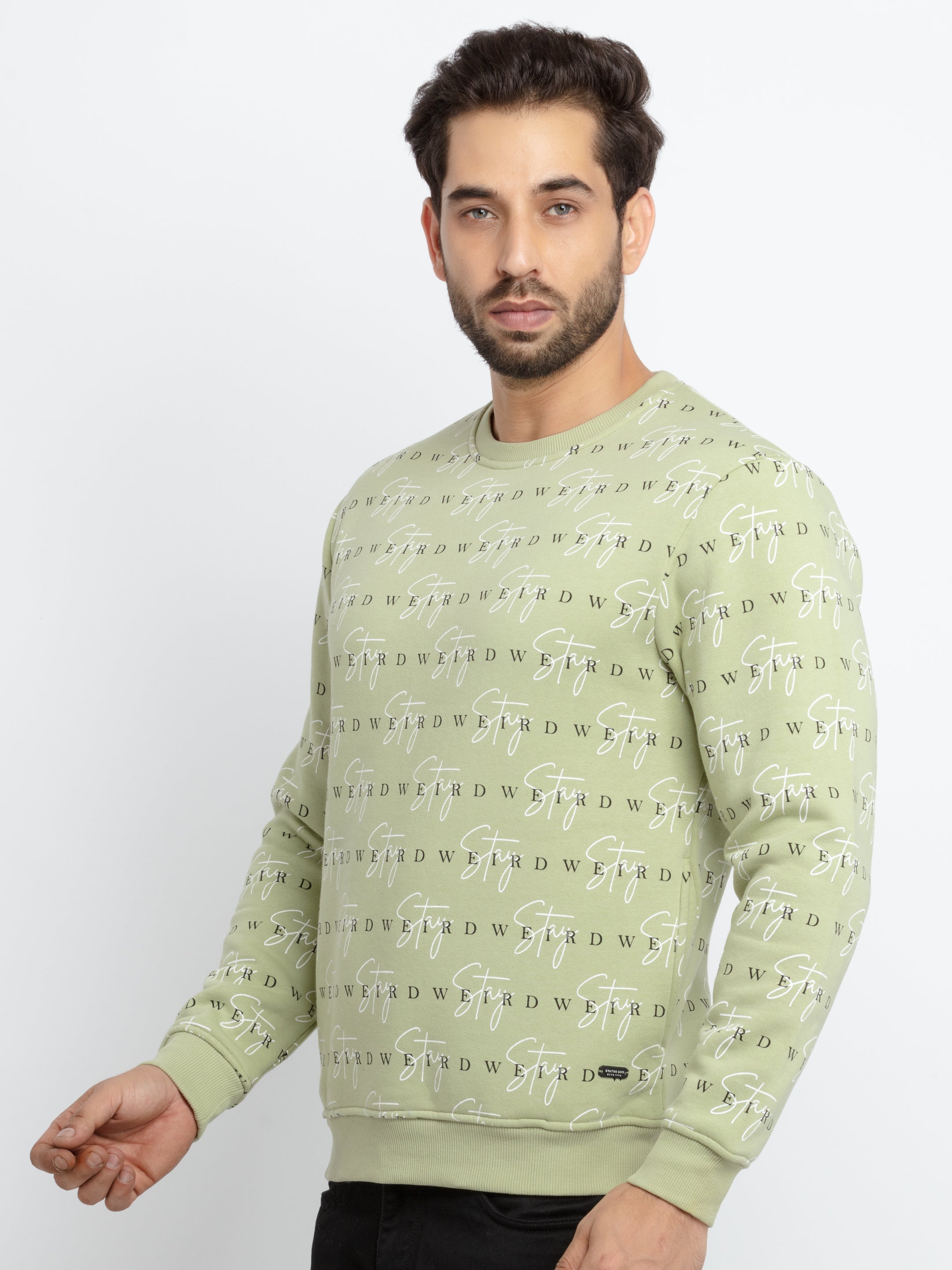 Mens All Over Printed Round Neck Sweatshirt S