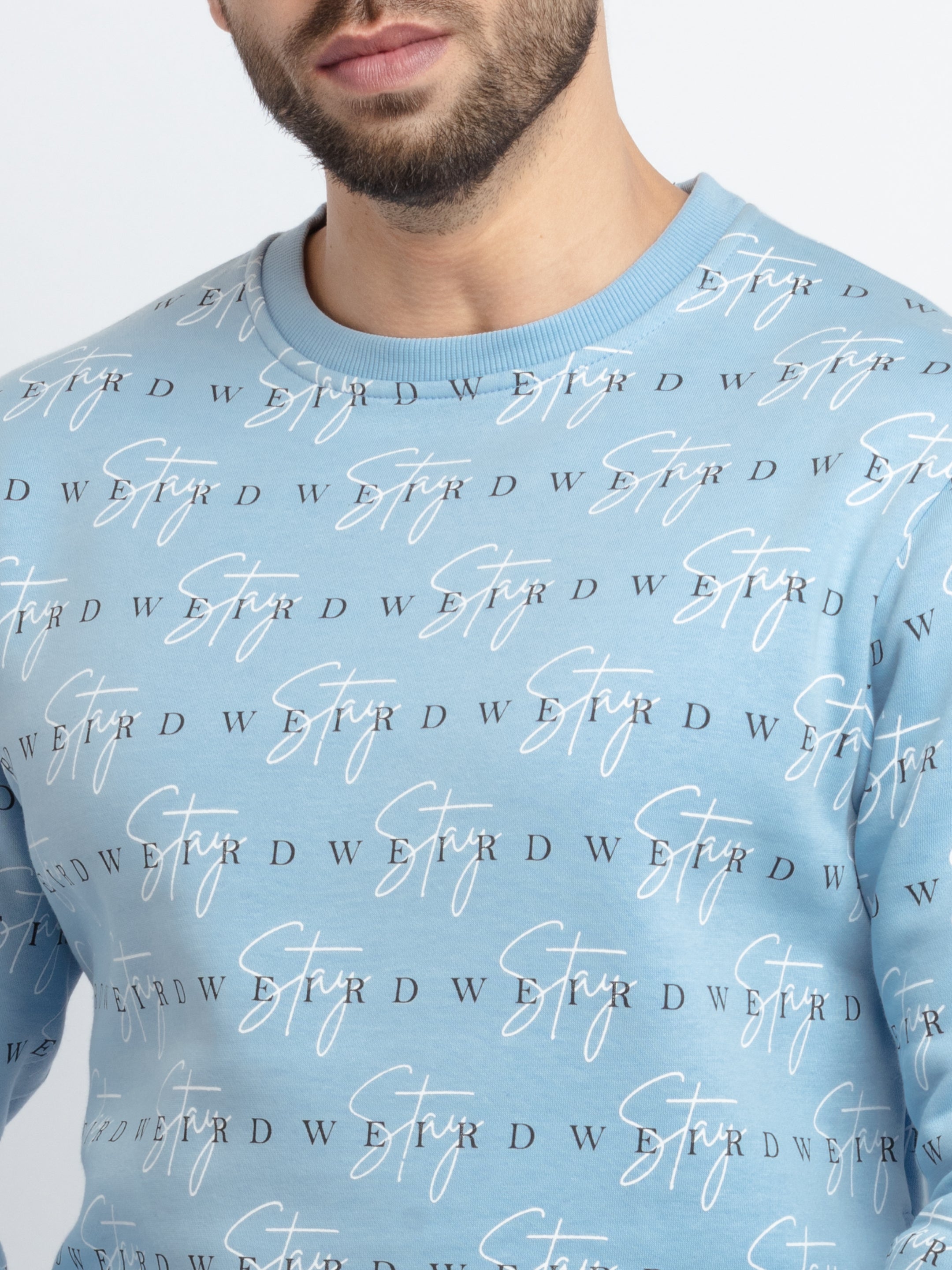 Mens All Over Printed Round Neck Sweatshirt