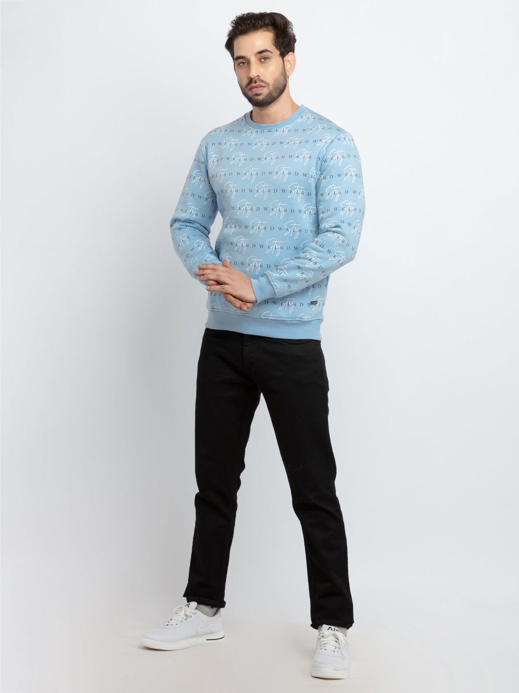 Mens All Over Printed Round Neck Sweatshirt