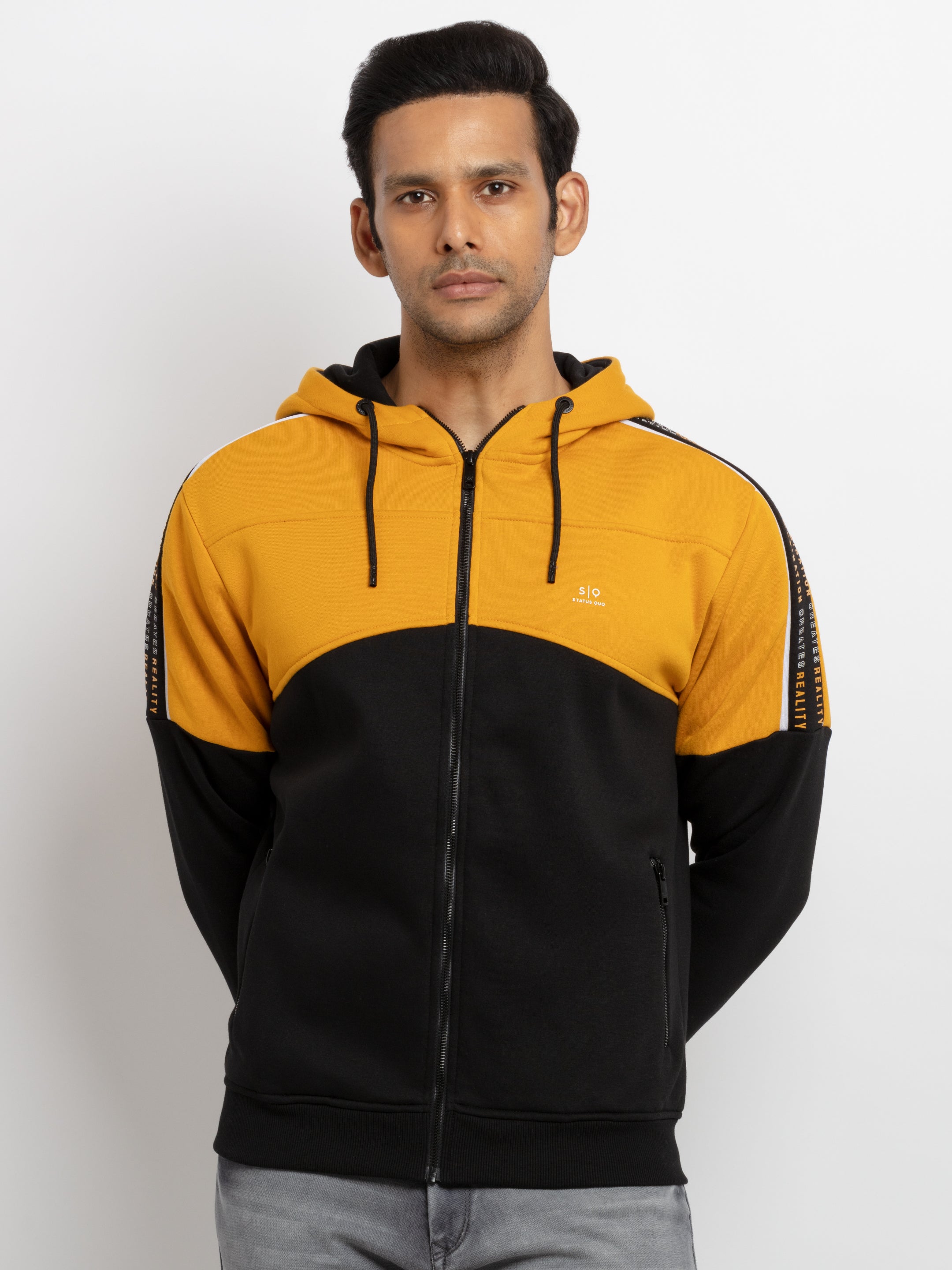 Status Quo |Printed Regular Fit Hooded Sweatshirt - S, M, L, XL, XXL Main image