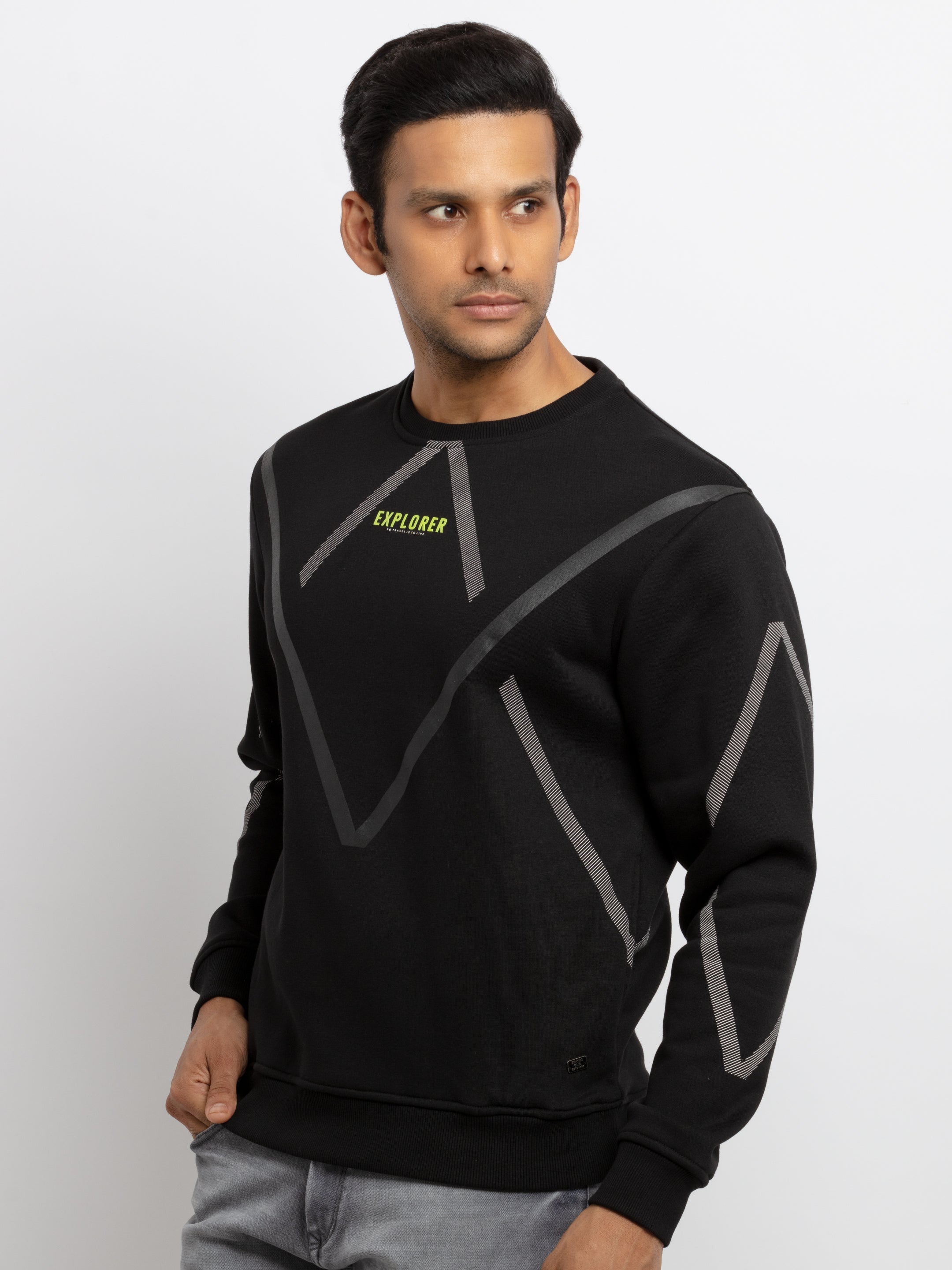 Mens Printed Round Neck Sweatshirt Secondary image