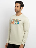 Mens Printed Round Neck Sweatshirt