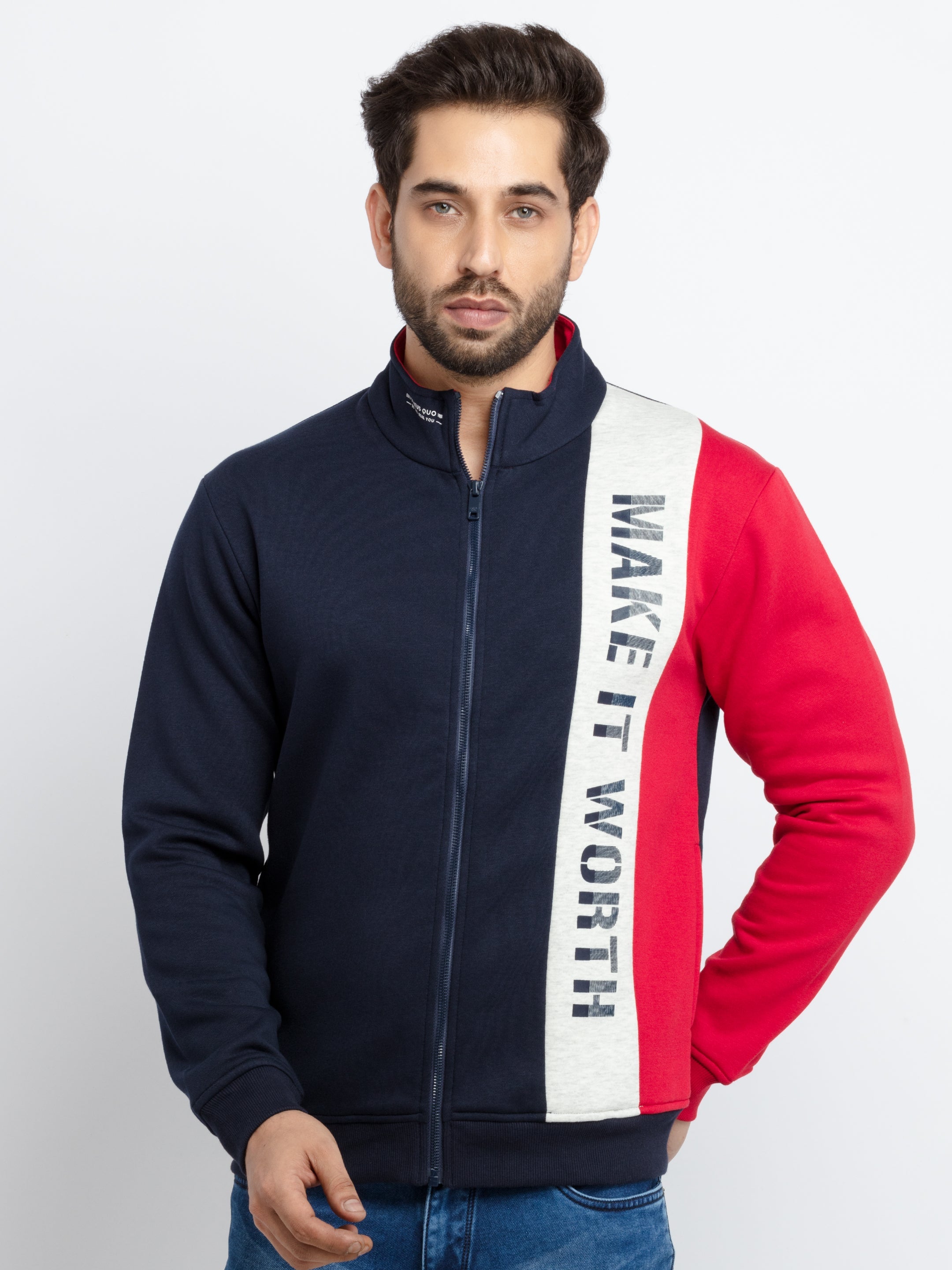 Status Quo |Printed Regular Fit Hooded Sweatshirt - 3XL, 4XL, 5XL Main image