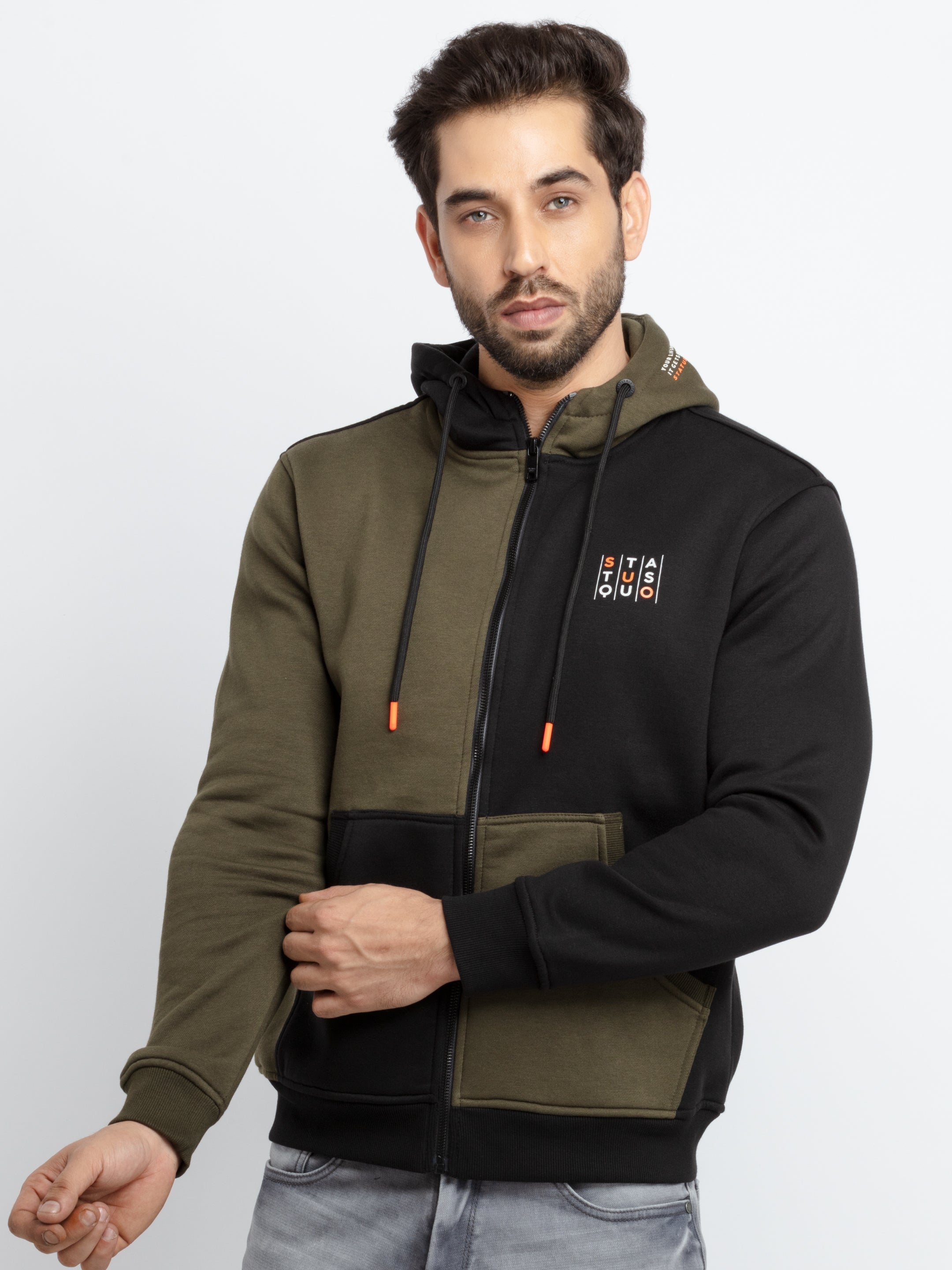 Status Quo |Printed Regular Fit Hooded Sweatshirt - S, M, L, XL, XXL Main image
