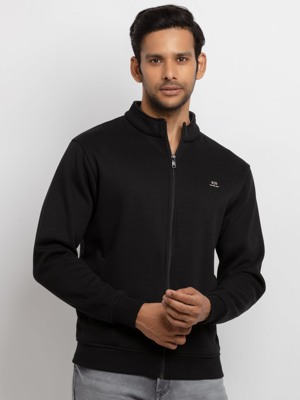 high neck sweatshirt for men