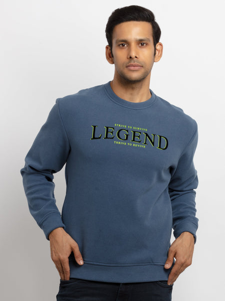 Buy Petrol Printed Round Neck Sweatshirt for Men Status Quo