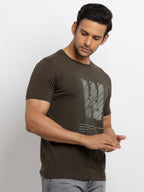 Mens Printed Round Neck Sweatshirt