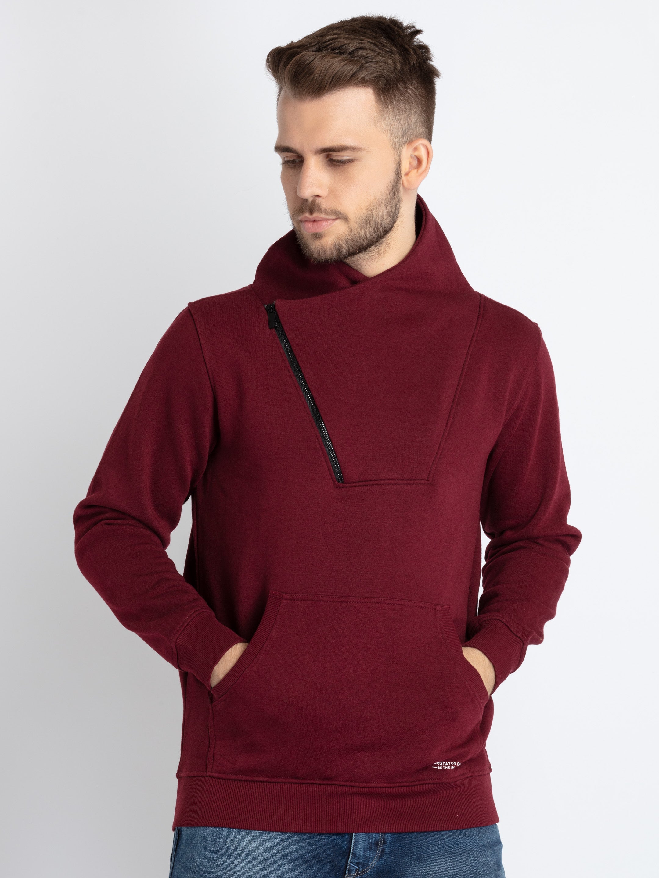 high neck sweatshirt for men
