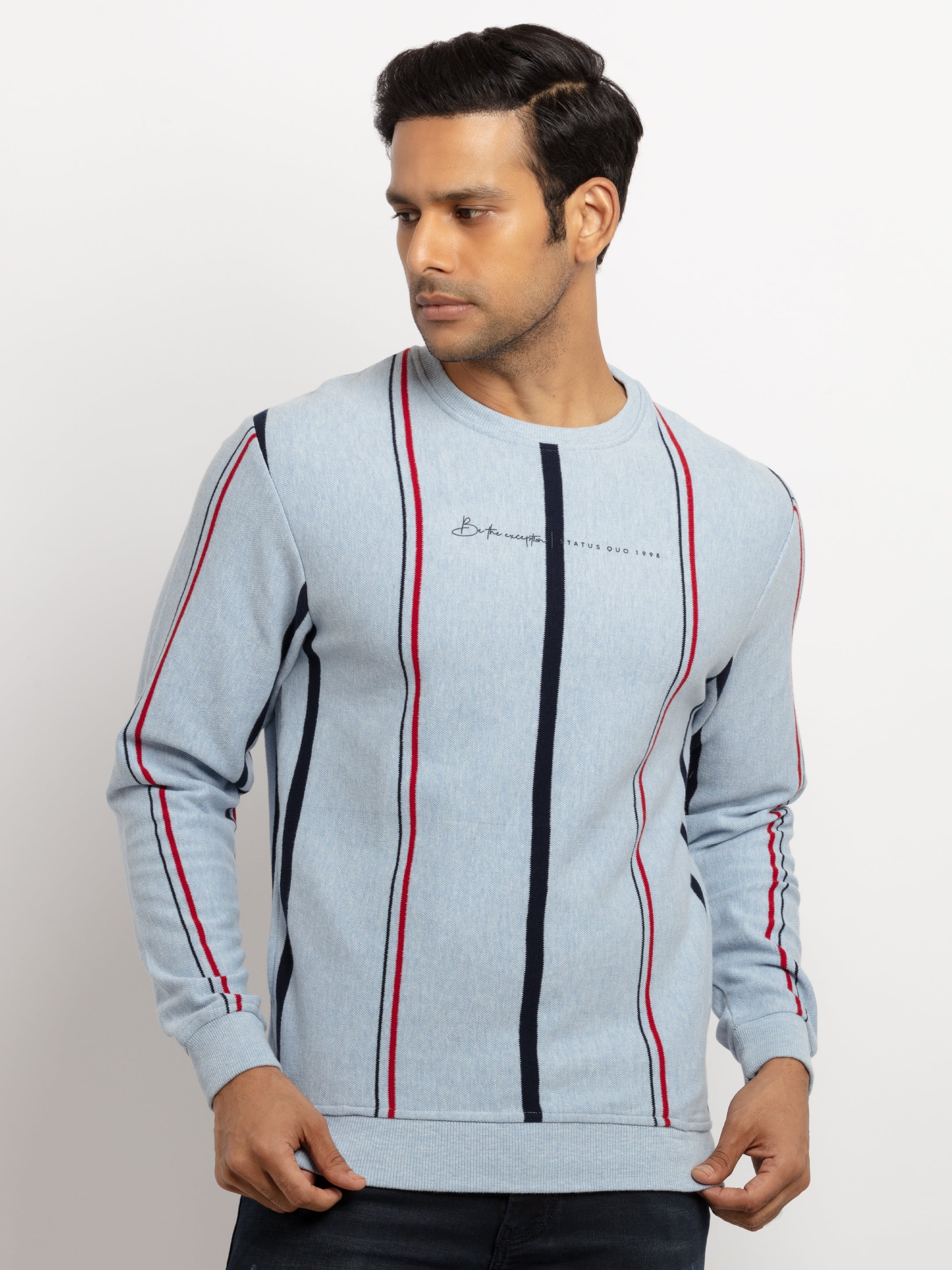 Status Quo |Printed Regular Fit Hooded Sweatshirt - 3XL, 4XL, 5XL