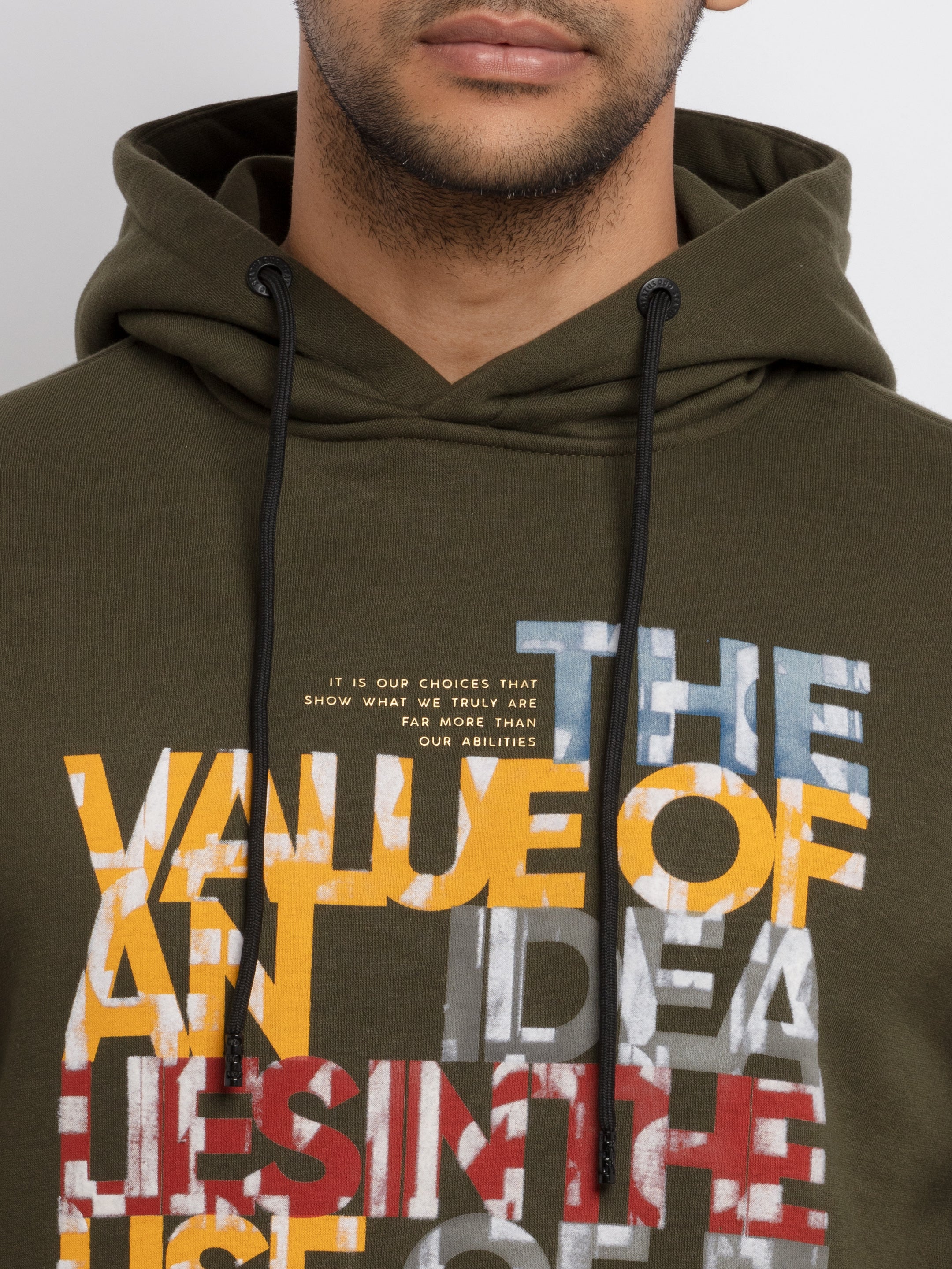 Mens Printed Hooded Sweatshirt