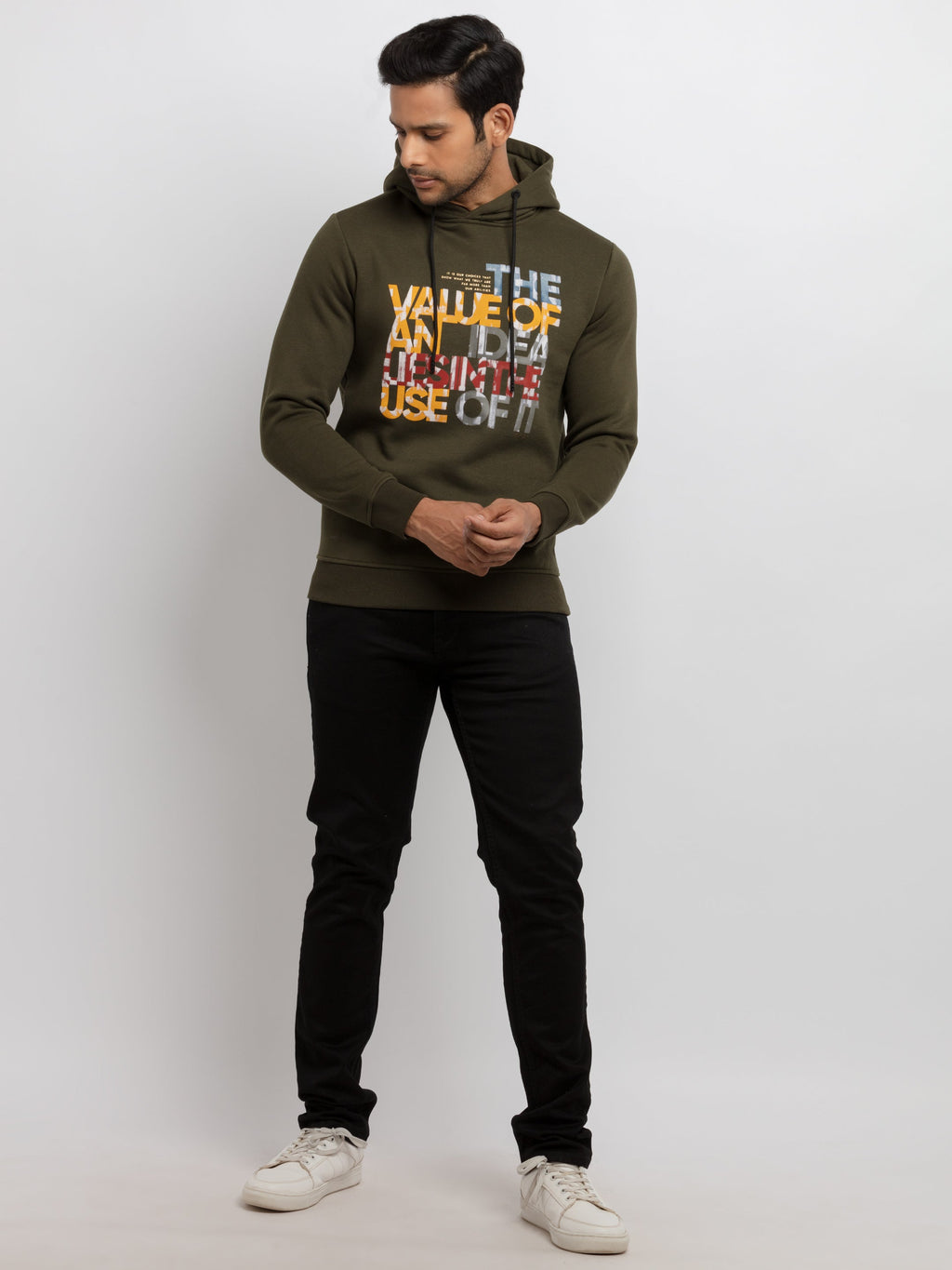 Mens Printed Hooded Sweatshirt