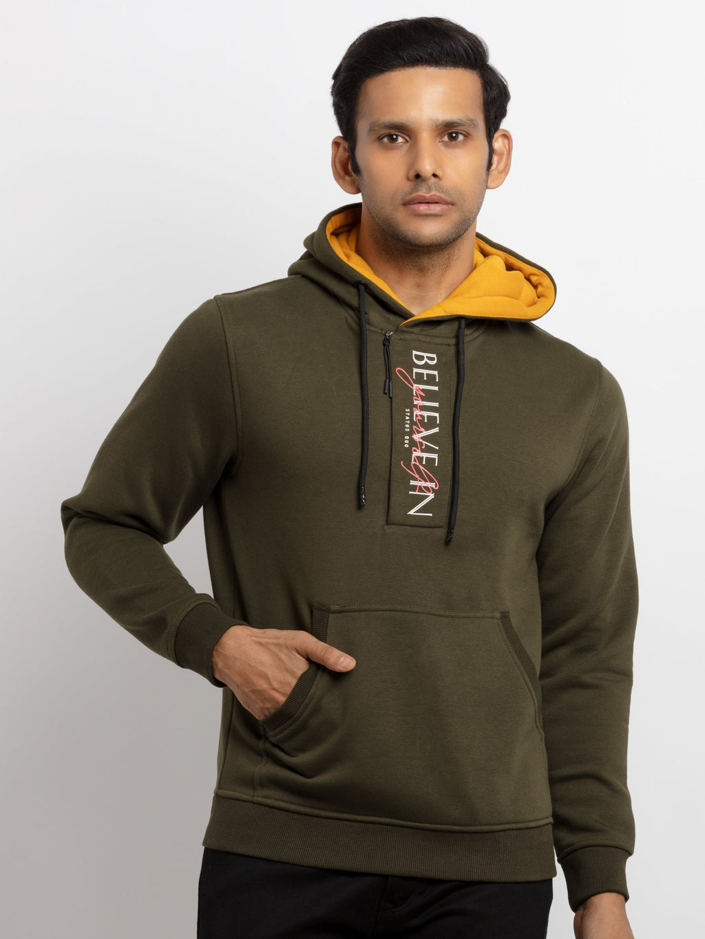 Status Quo |Printed Regular Fit Hooded Sweatshirt - S, M, L, XL, XXL