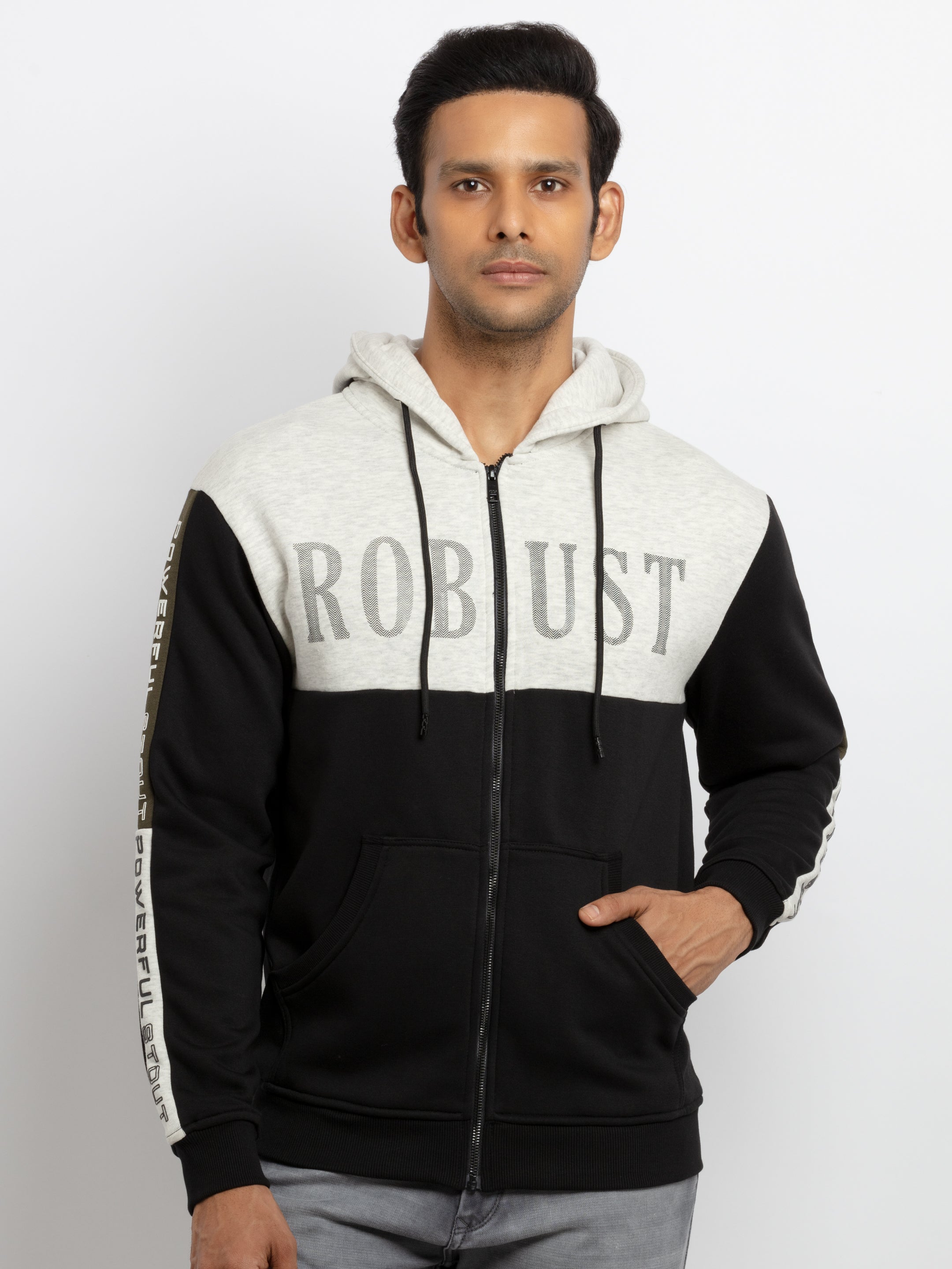 Status Quo |Printed Regular Fit Hooded Sweatshirt - 3XL, 4XL, 5XL