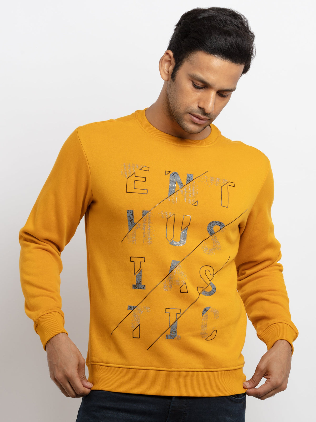 Status Quo |Printed Regular Fit Hooded Sweatshirt - 3XL, 4XL, 5XL